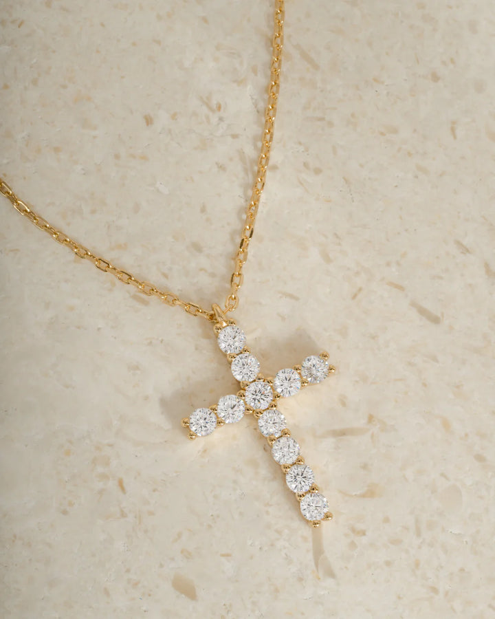 Large Studded Cross Necklace
