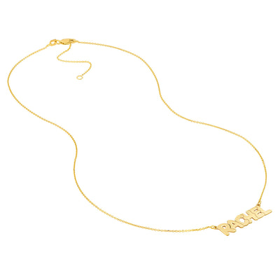 14K Bubble Nameplate Necklace
