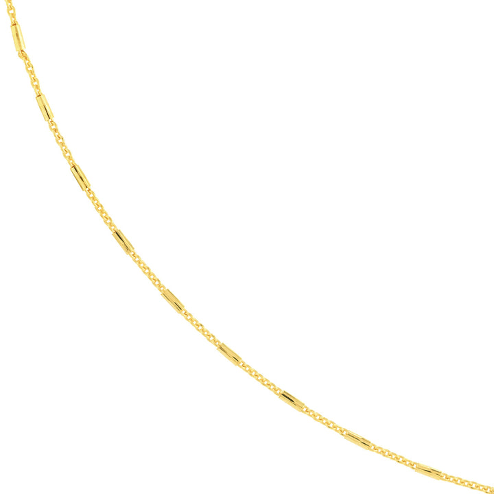 14K Barrel Saturn Cable Chain Necklace