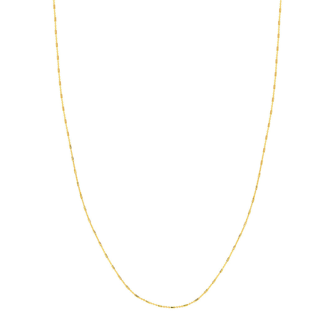 14K Barrel Saturn Cable Chain Necklace