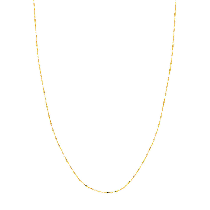 14K Barrel Saturn Cable Chain Necklace