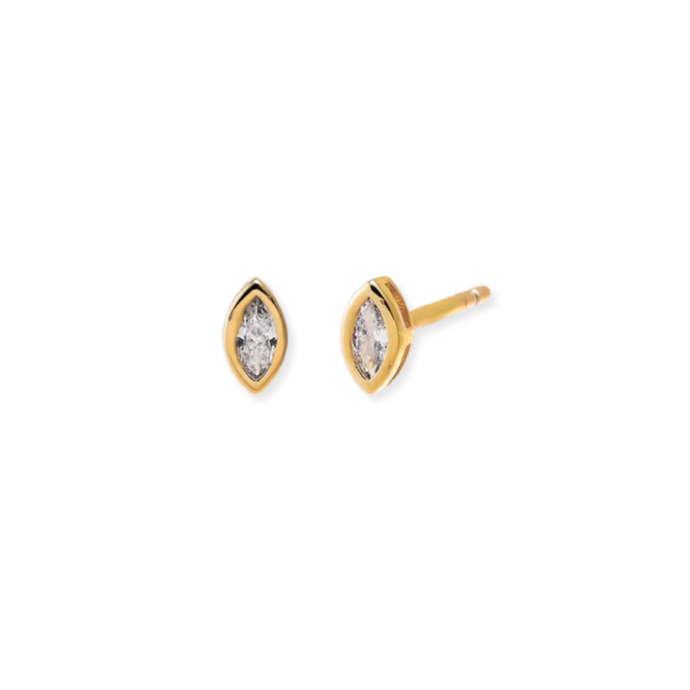 Marquise Bezel Studs - 3 Sizes