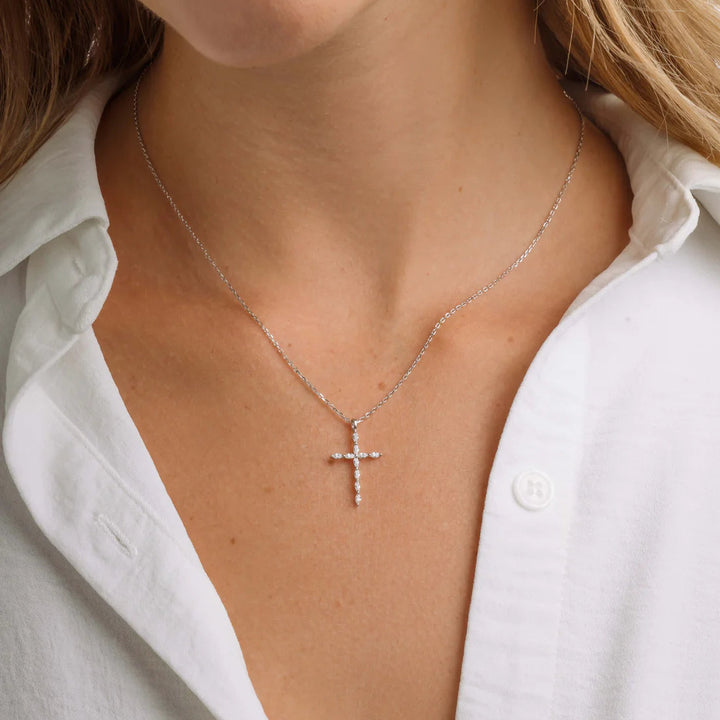 Marquise-Cut Cross Necklace