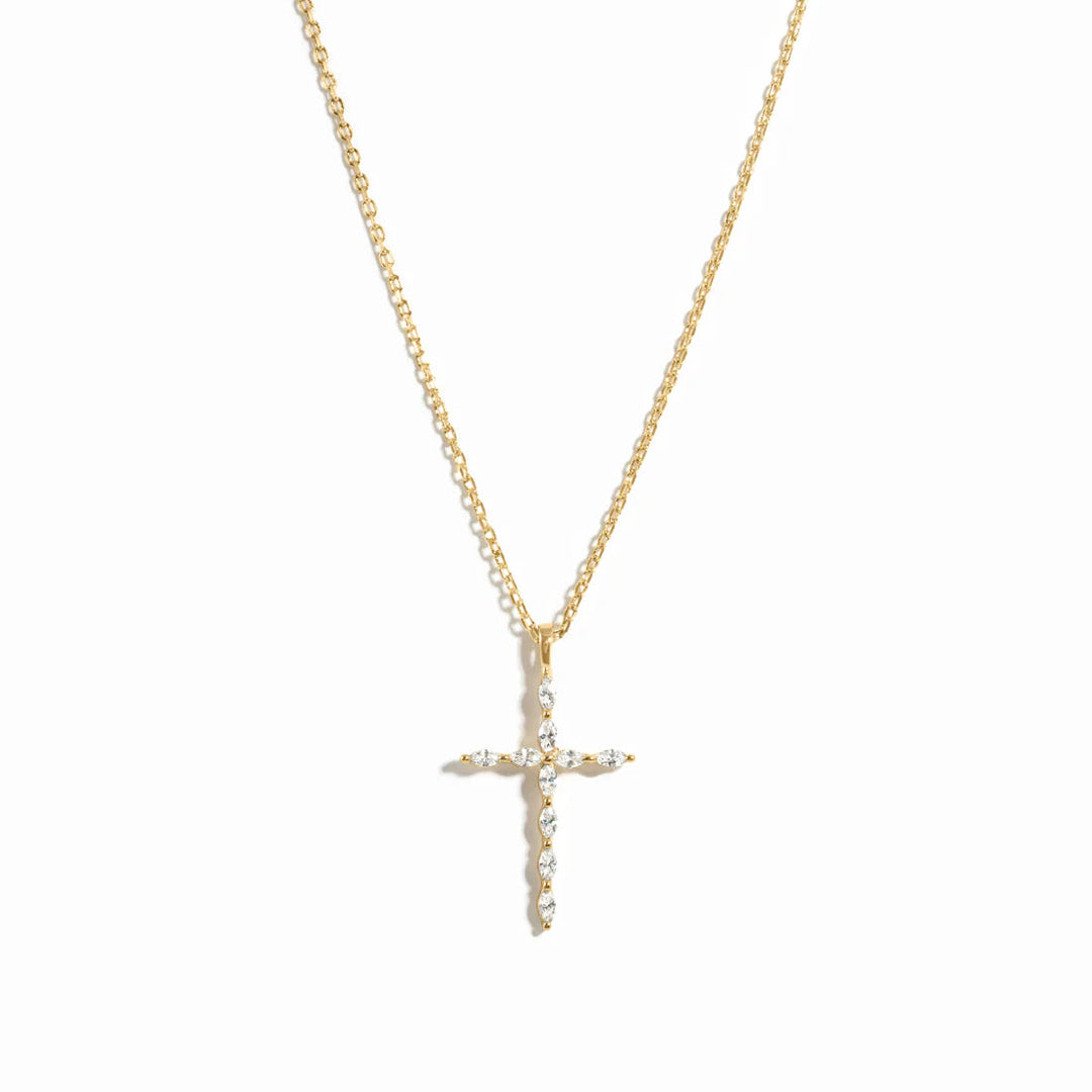 Marquise-Cut Cross Necklace