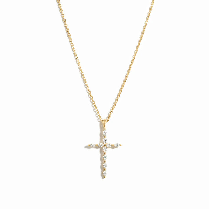 Marquise-Cut Cross Necklace