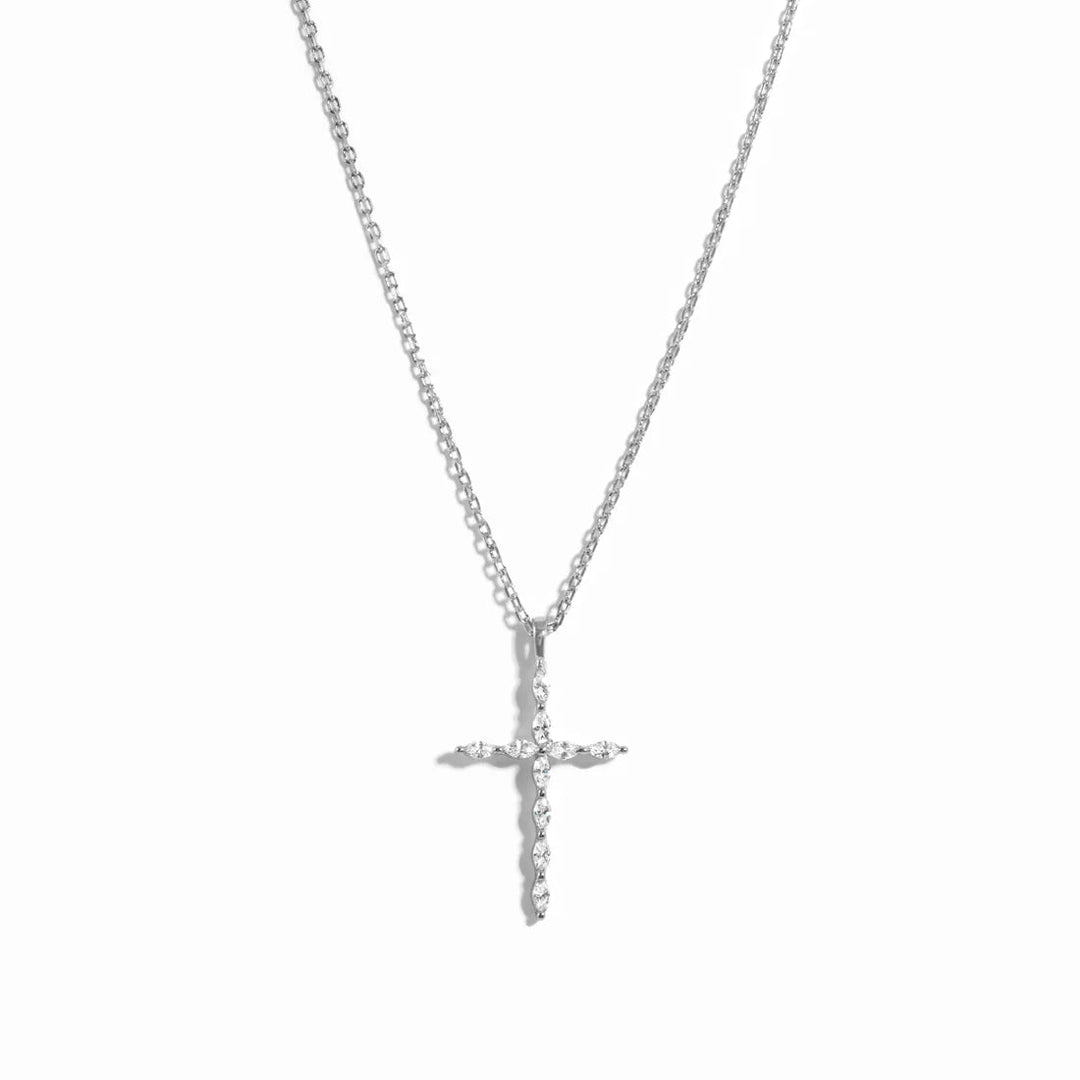 Marquise-Cut Cross Necklace