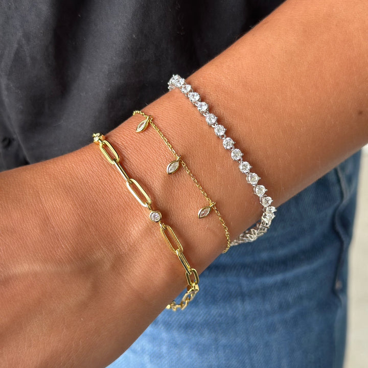 Marquise Dangle Station Bracelet