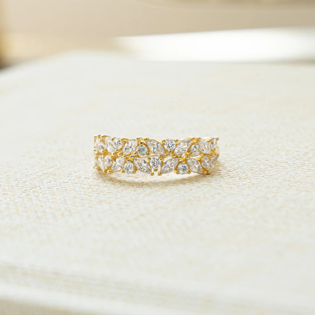 Marquise &amp; Round Double Stack Ring