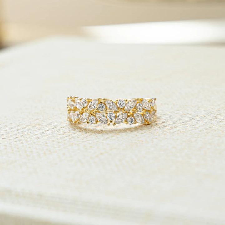 Marquise &amp; Round Double Stack Ring