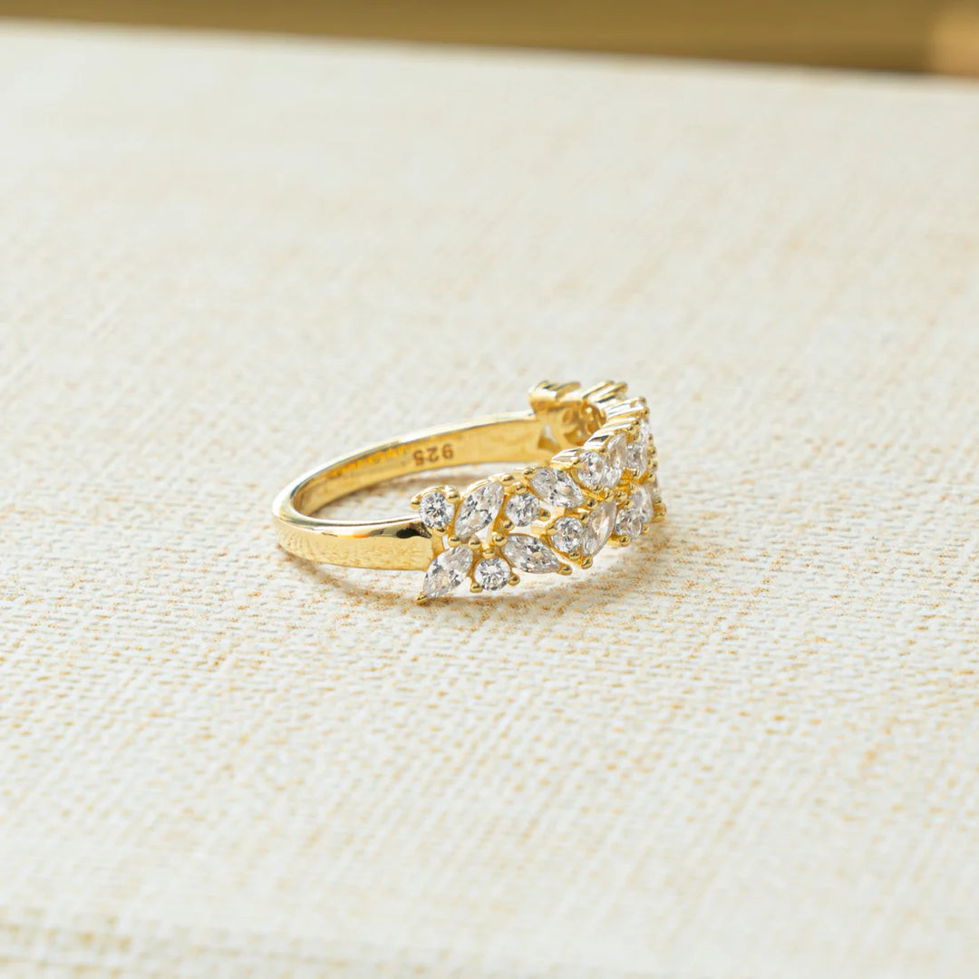 Marquise &amp; Round Double Stack Ring