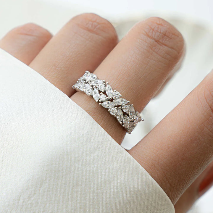 Marquise &amp; Round Double Stack Ring