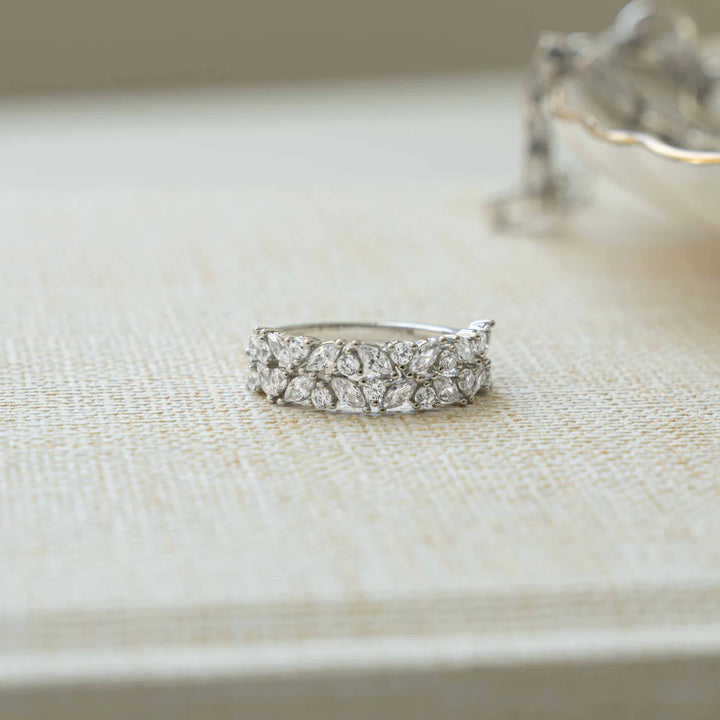 Marquise &amp; Round Double Stack Ring