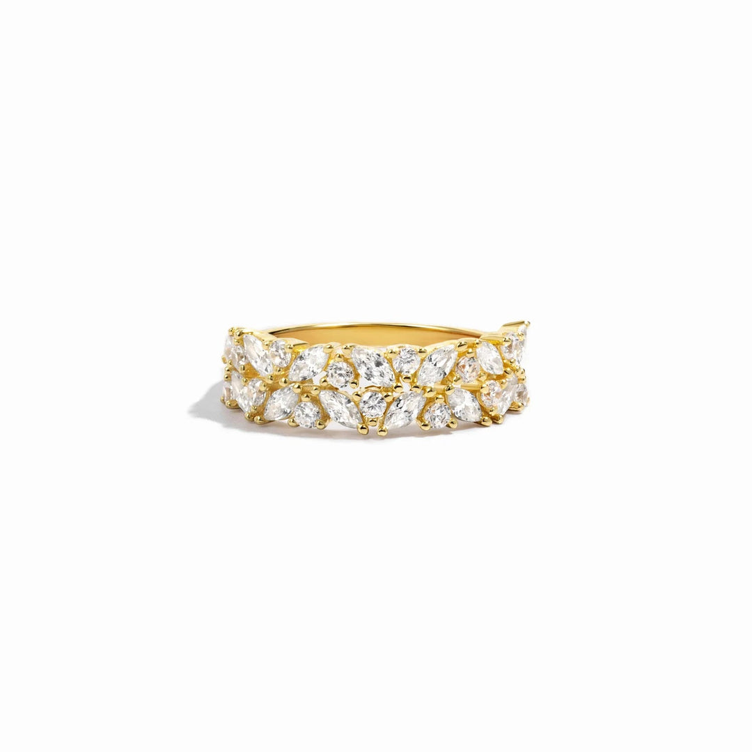 Marquise &amp; Round Double Stack Ring
