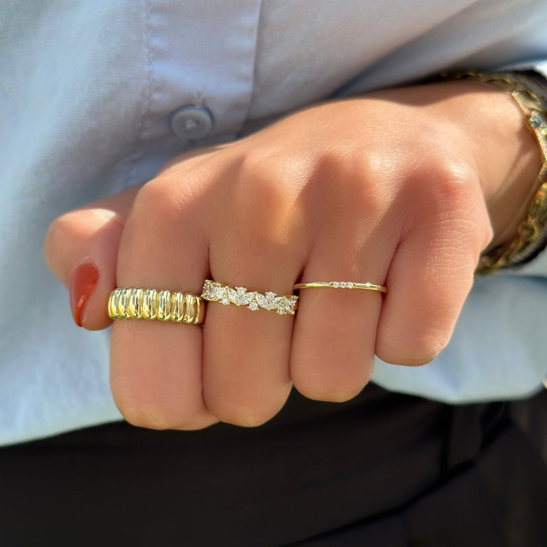 Marquise &amp; Round Stack Ring