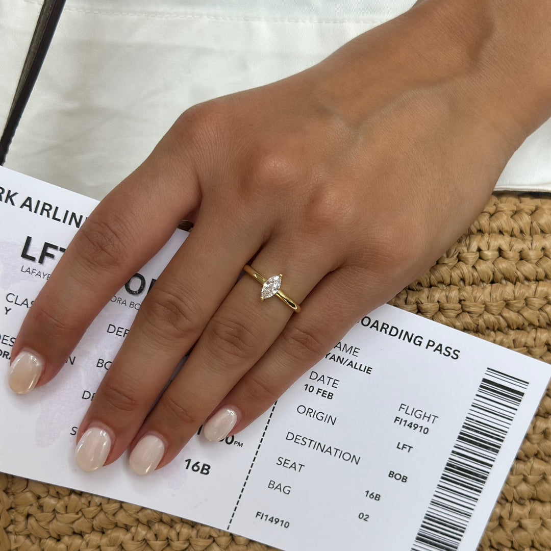Marquise Solitaire Travel Ring