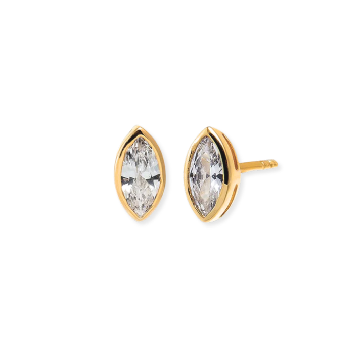 Marquise Bezel Studs - 3 Sizes