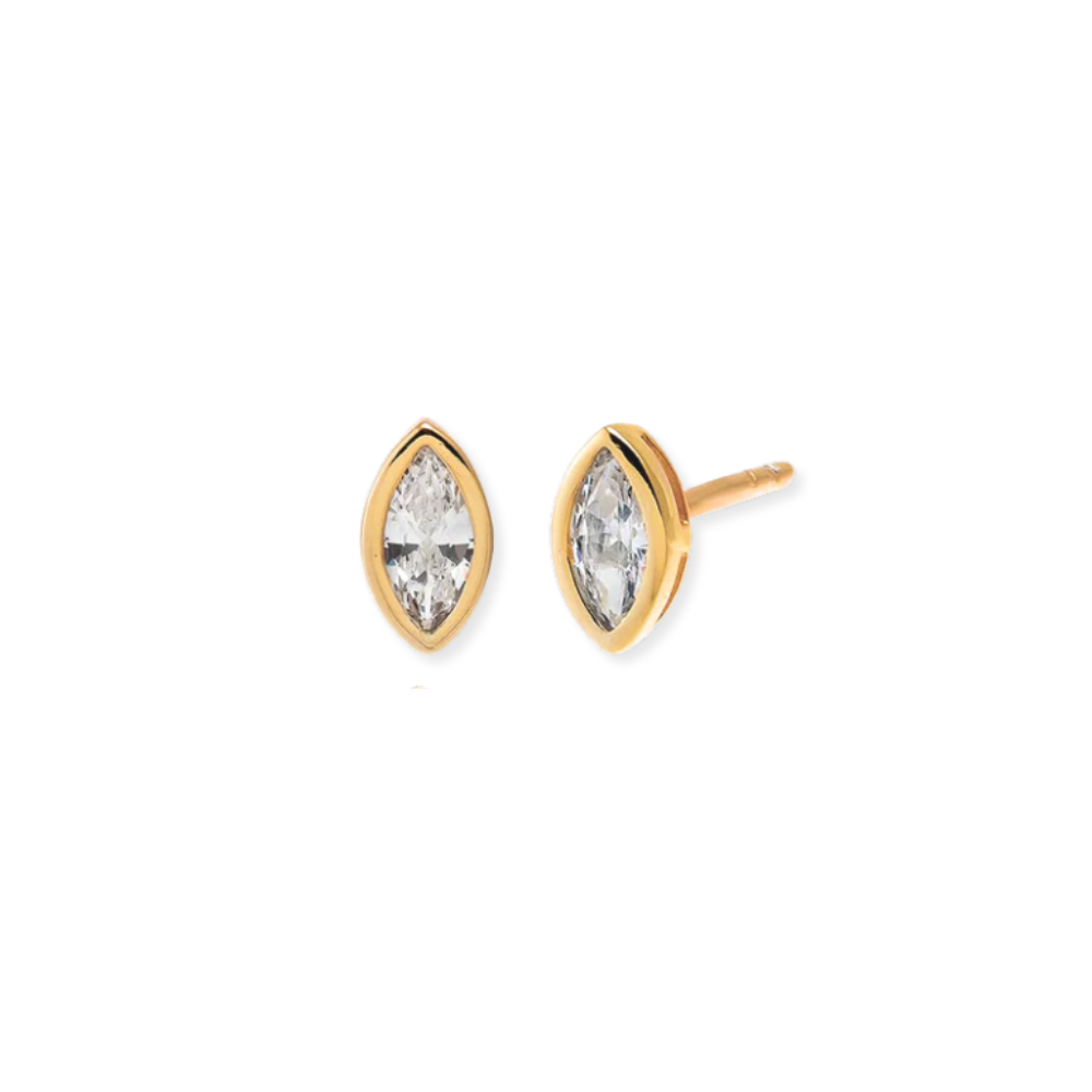 Marquise Bezel Studs - 3 Sizes