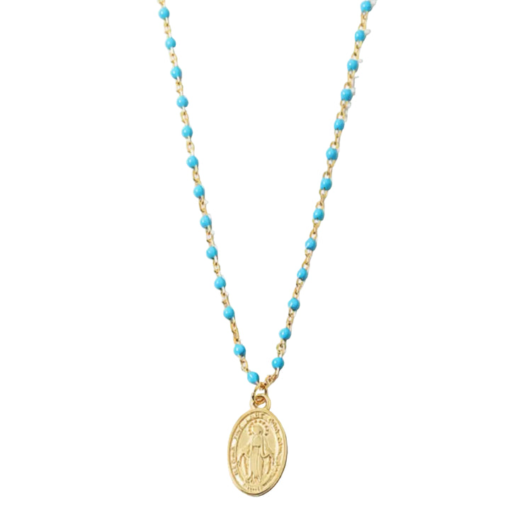 Mary Medallion Beaded Necklace