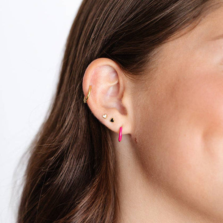 Mini Enamel Heart Studs-Embark Fine Jewelry