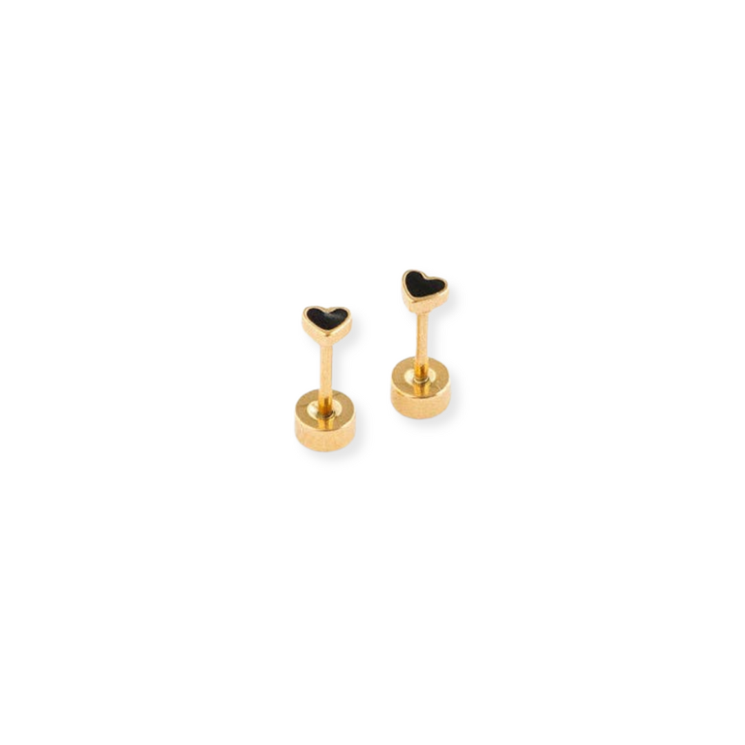 Mini Enamel Heart Studs-Embark Fine Jewelry