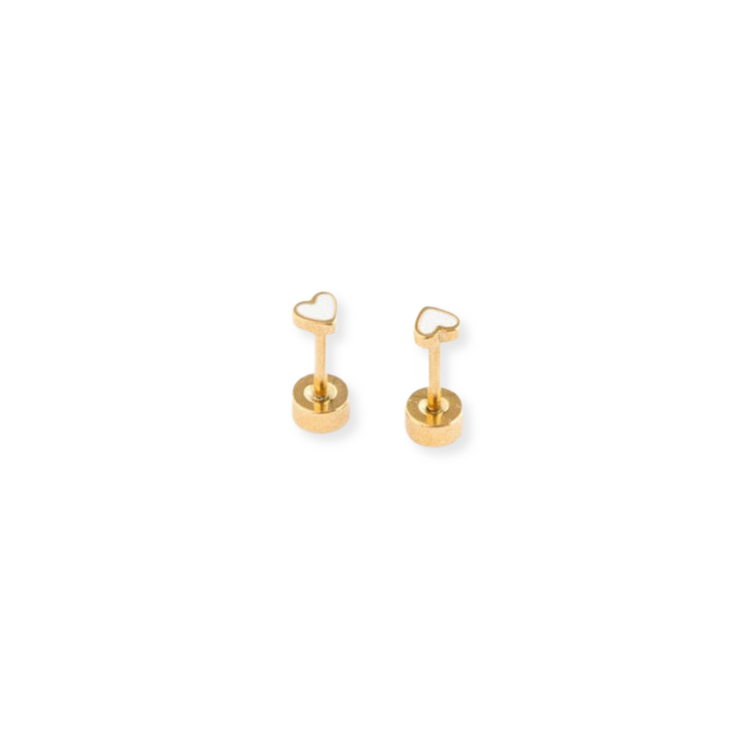 Mini Enamel Heart Studs-Embark Fine Jewelry