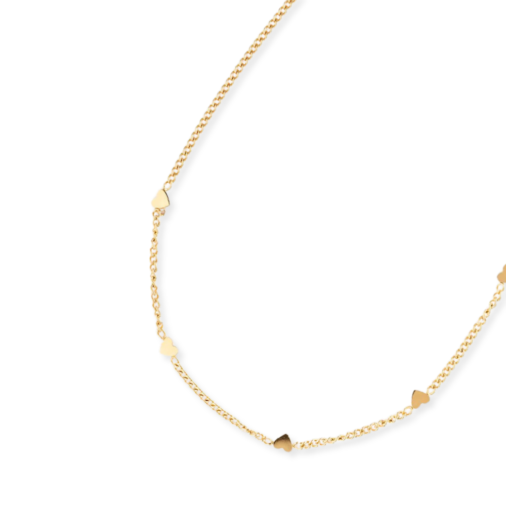 Mini Heart Station Necklace-Embark Fine Jewelry
