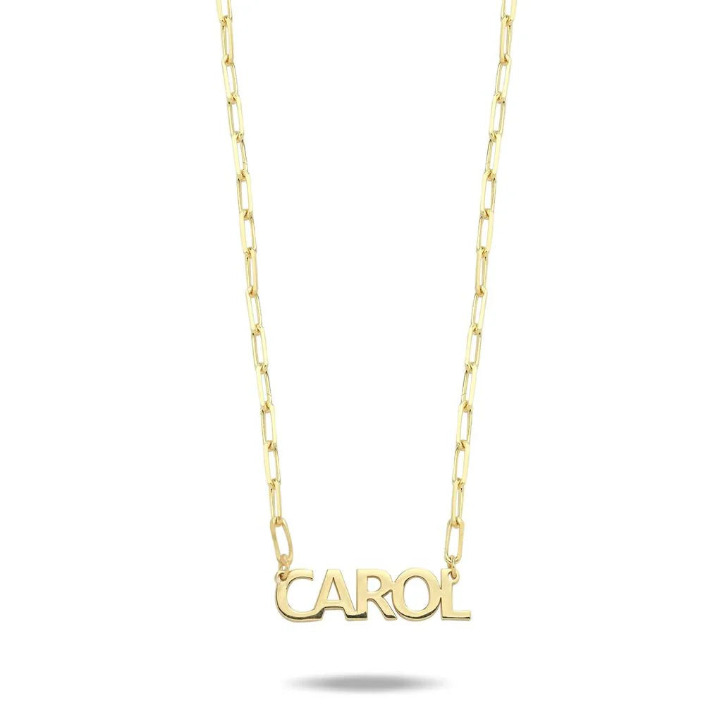 Mini Paperclip Bold Name Necklace
