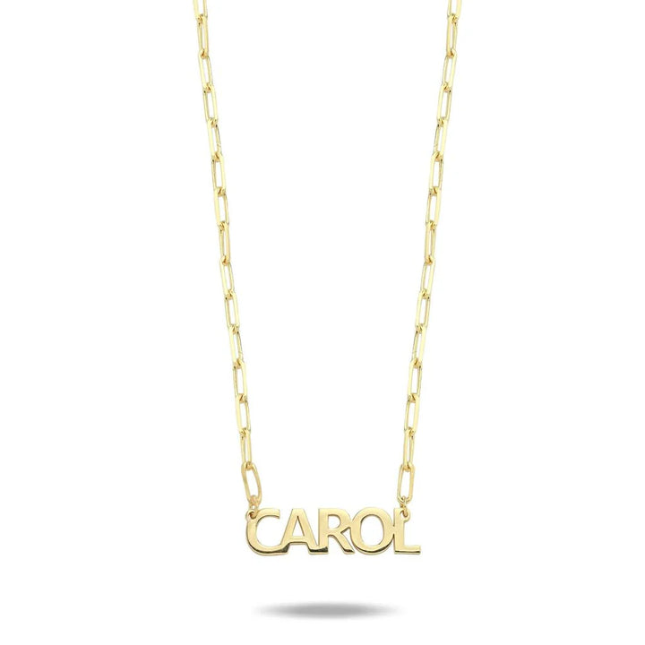 Mini Paperclip Bold Name Necklace