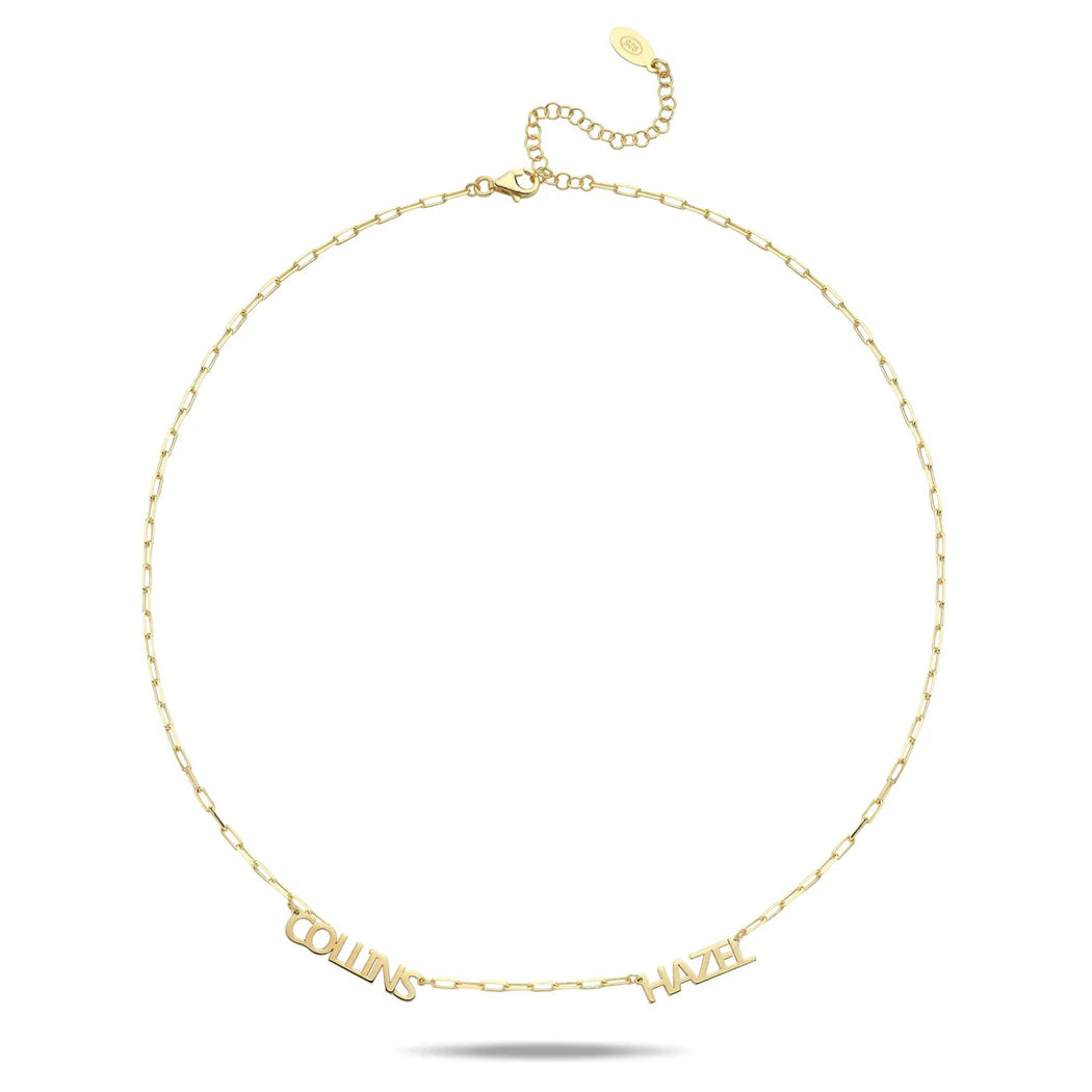 Mini Paperclip Bold Name Necklace