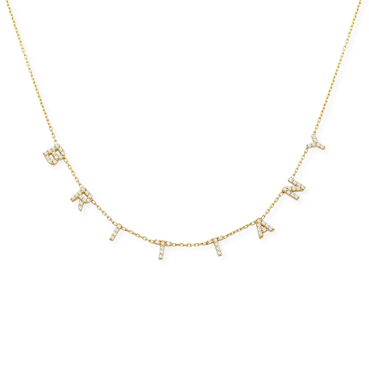 Pave Dangle Name Necklace