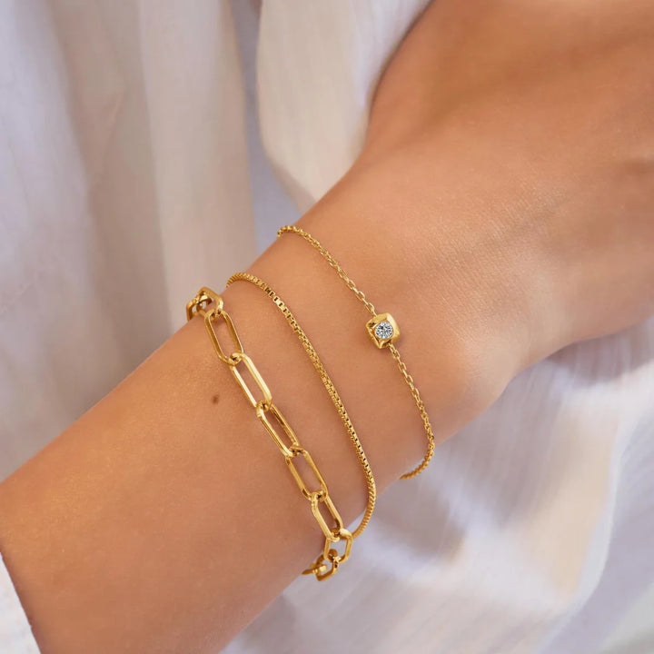 Modern Bezel Solitaire Bracelet
