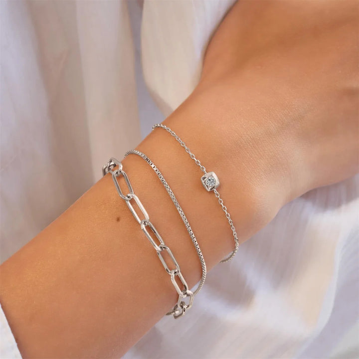 Modern Bezel Solitaire Bracelet