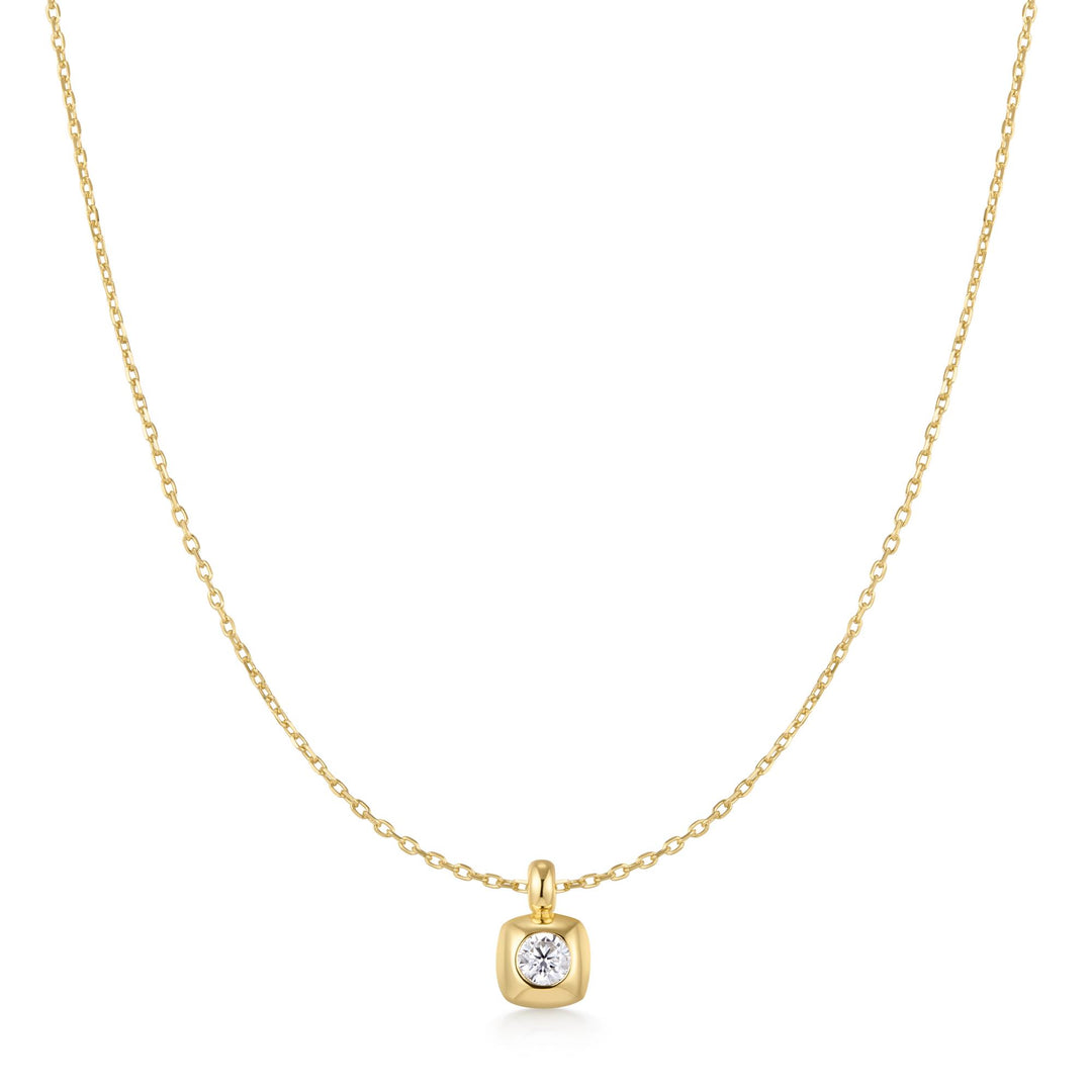 Modern Bezel Solitaire Necklace