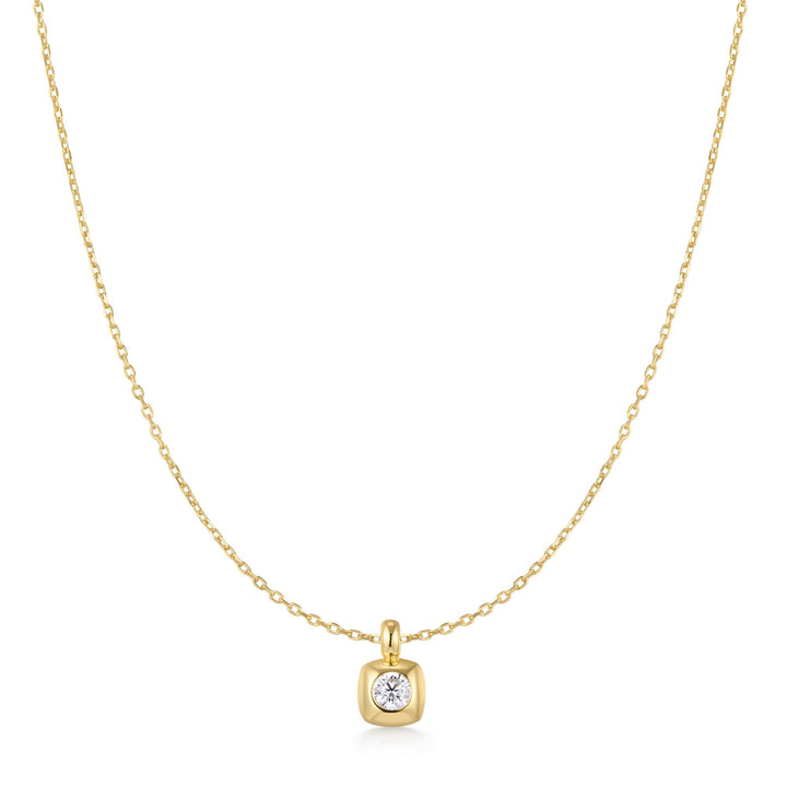 Modern Bezel Solitaire Necklace