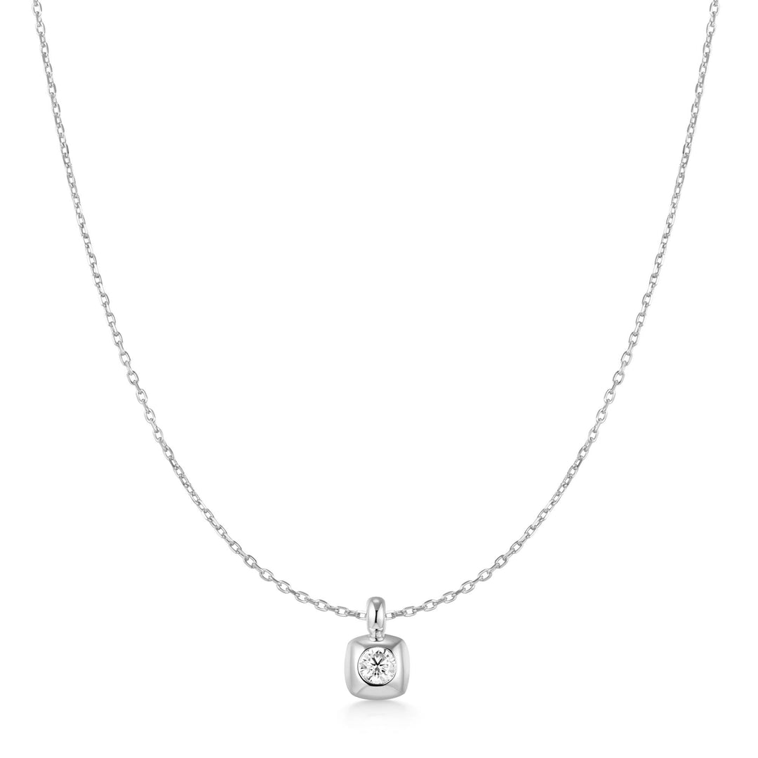 Modern Bezel Solitaire Necklace