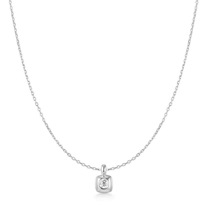 Modern Bezel Solitaire Necklace