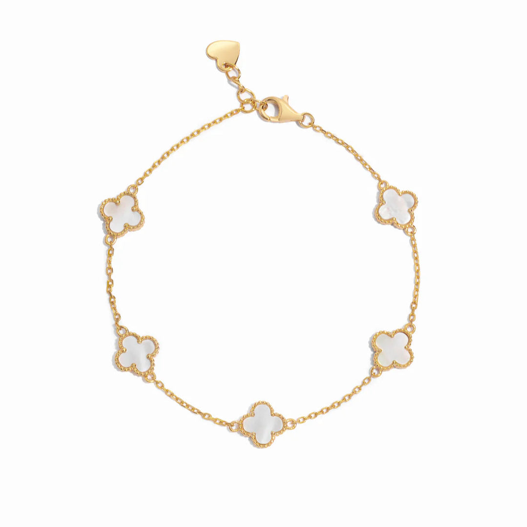 Mother of Pearl Clover Station Bracelet