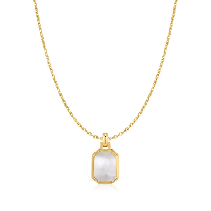 Bezel Mother of Pearl Radiant Necklace