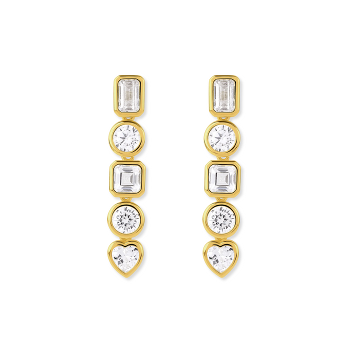 Multi-Shape Bezel Drop Earrings-Embark Fine Jewelry