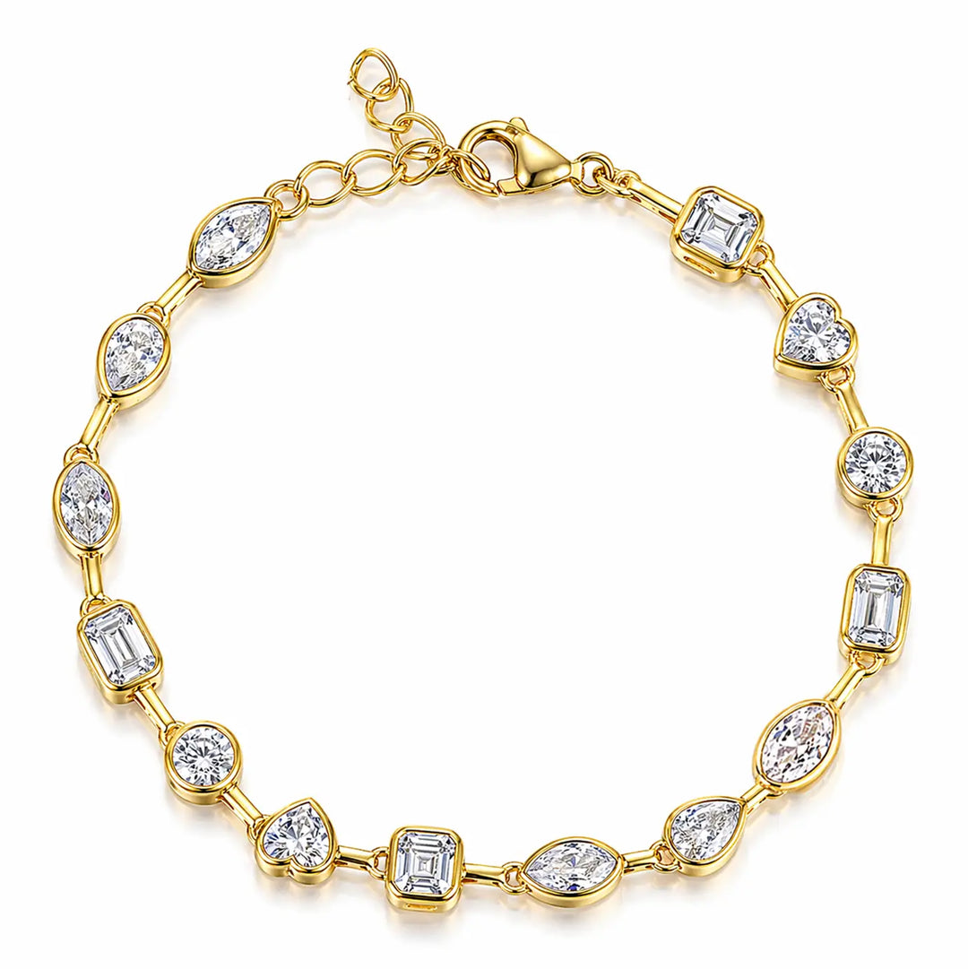 Multi Shape Stone Link Bracelet