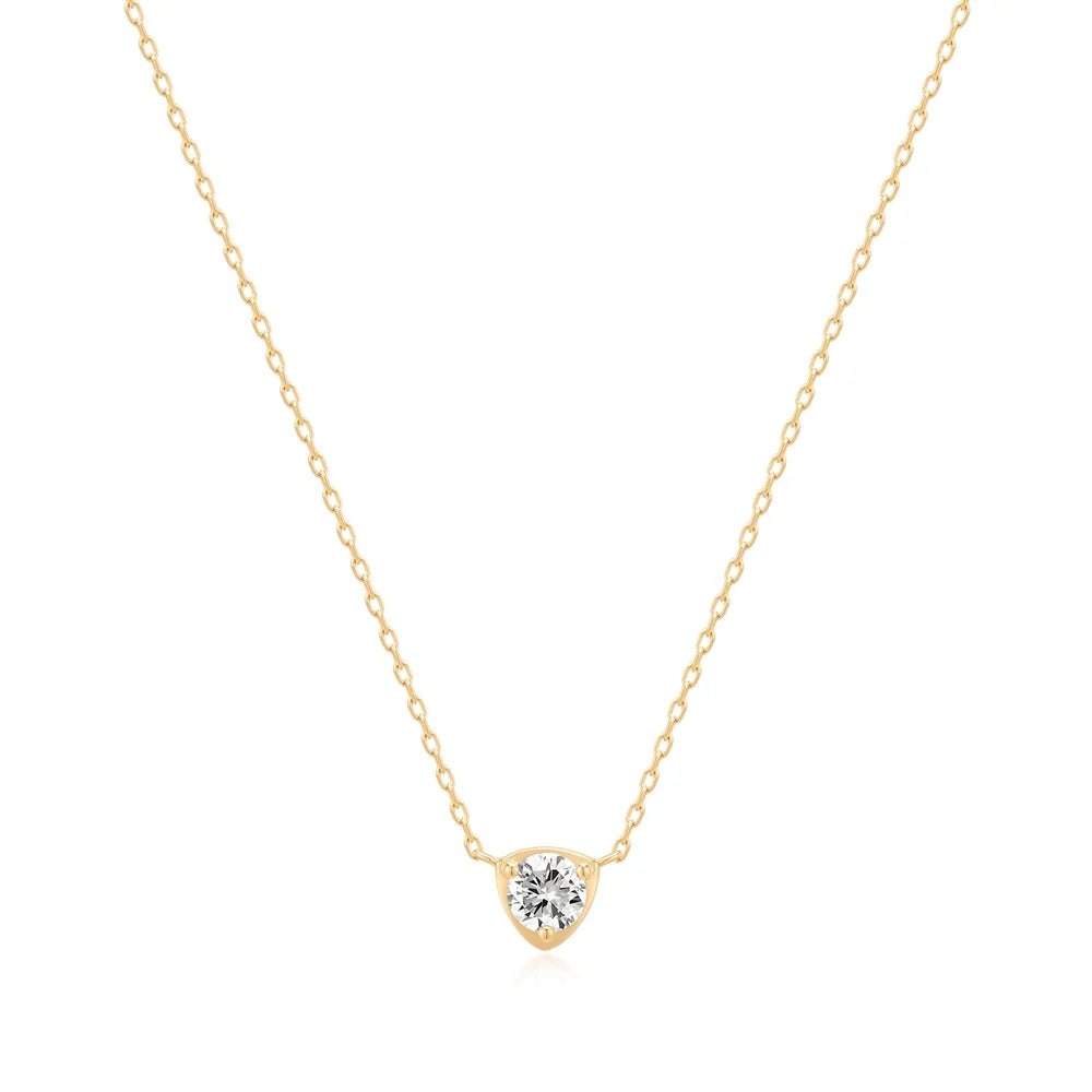 14K Lab Grown Pear Diamond Solitaire Necklace