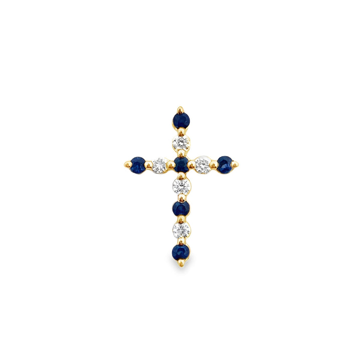 14K Diamond & Gemstone Cross Slide Pendant