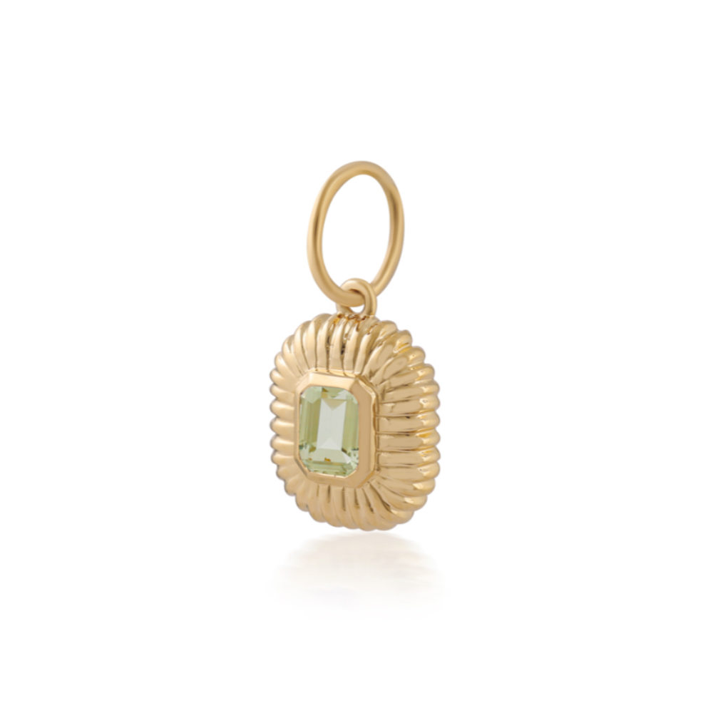 14K Green Amethyst Bezel Pendant