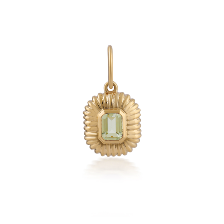 14K Green Amethyst Bezel Pendant