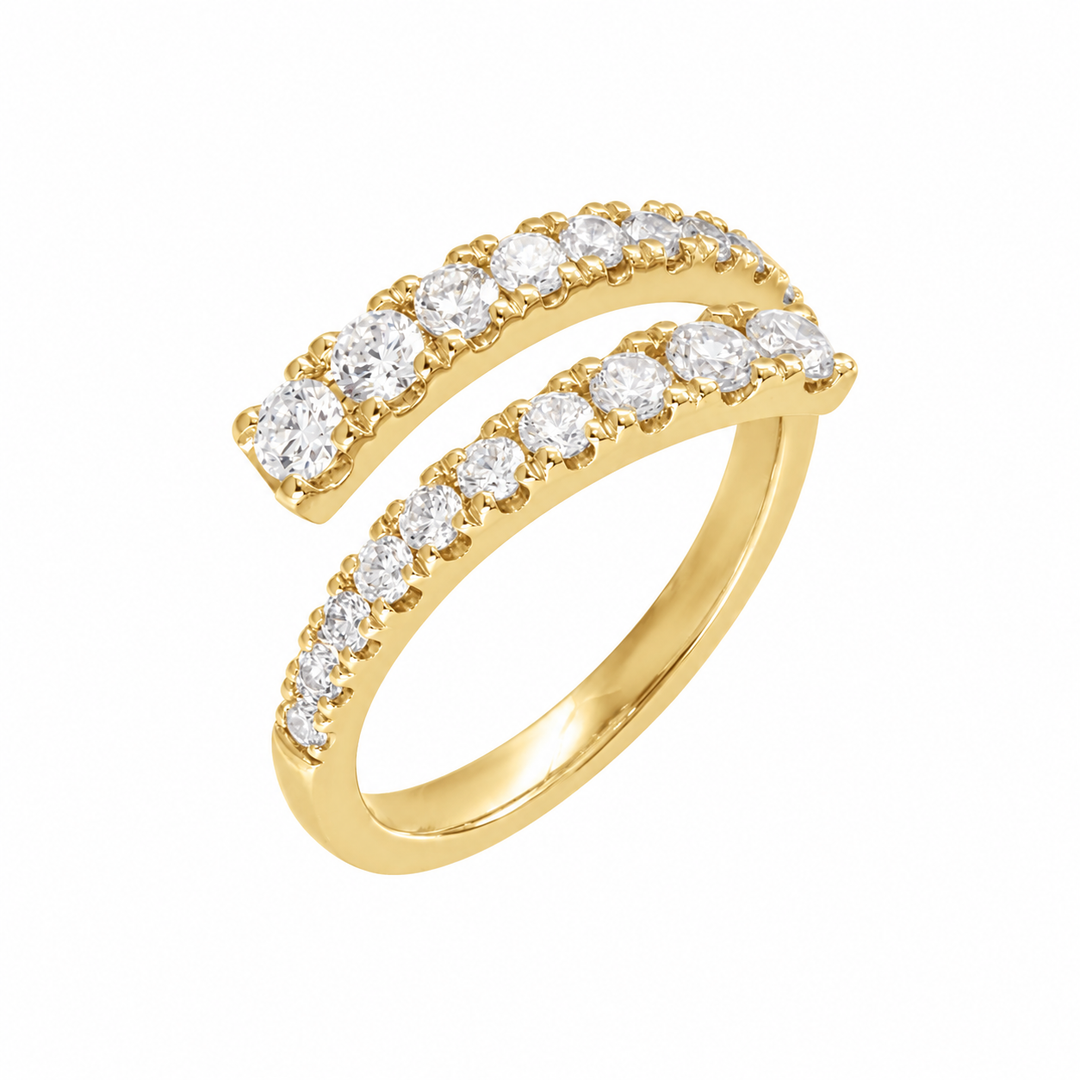14K 9/10 CTW Lab Grown Diamond Bypass Ring