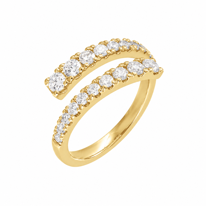 14K 9/10 CTW Lab Grown Diamond Bypass Ring