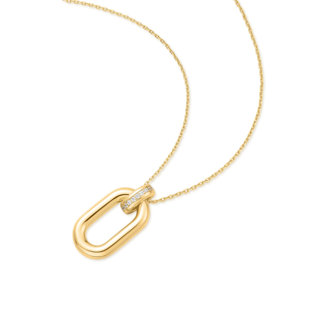 Oval Hoop Pendant Necklace
