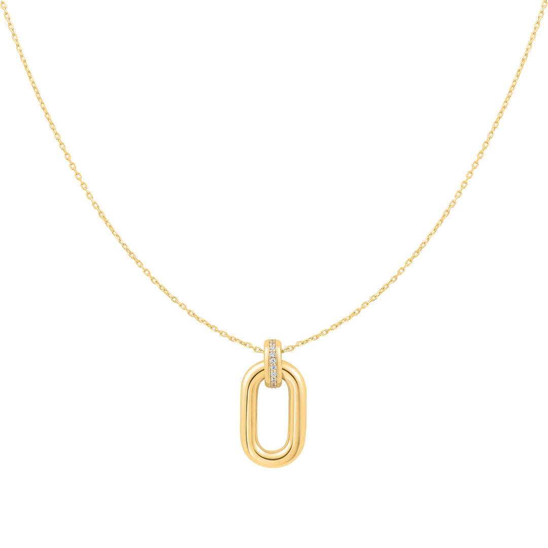 Oval Hoop Pendant Necklace