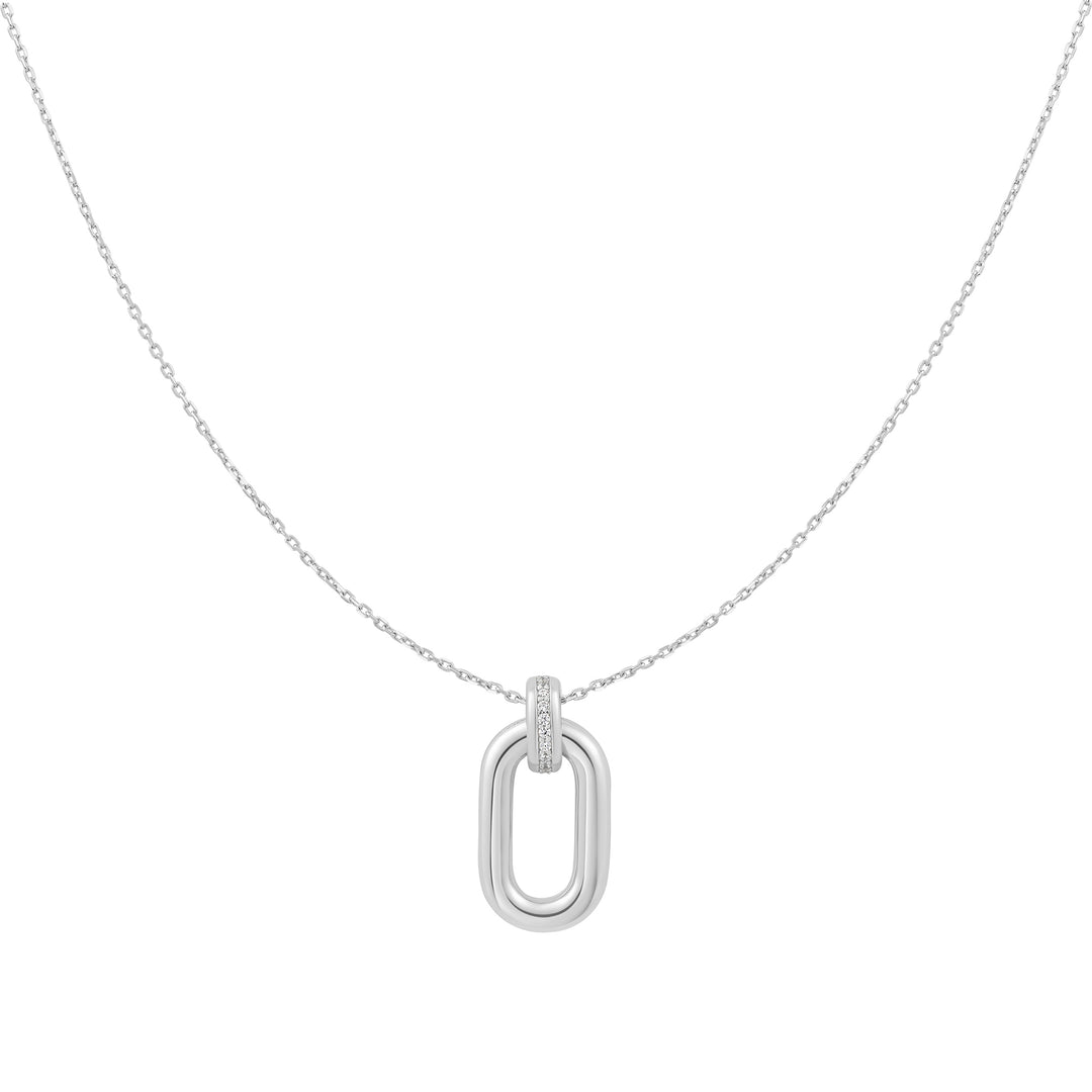 Oval Hoop Pendant Necklace