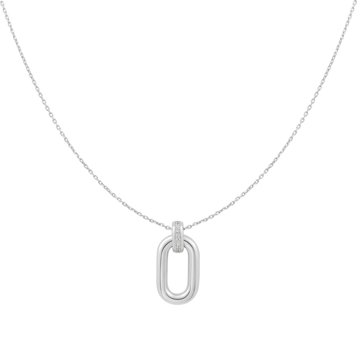 Oval Hoop Pendant Necklace